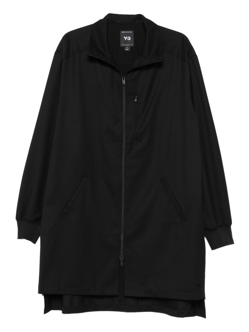 zip-front long jacket