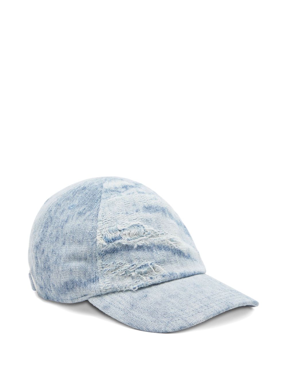 distressed-denim baseball cap