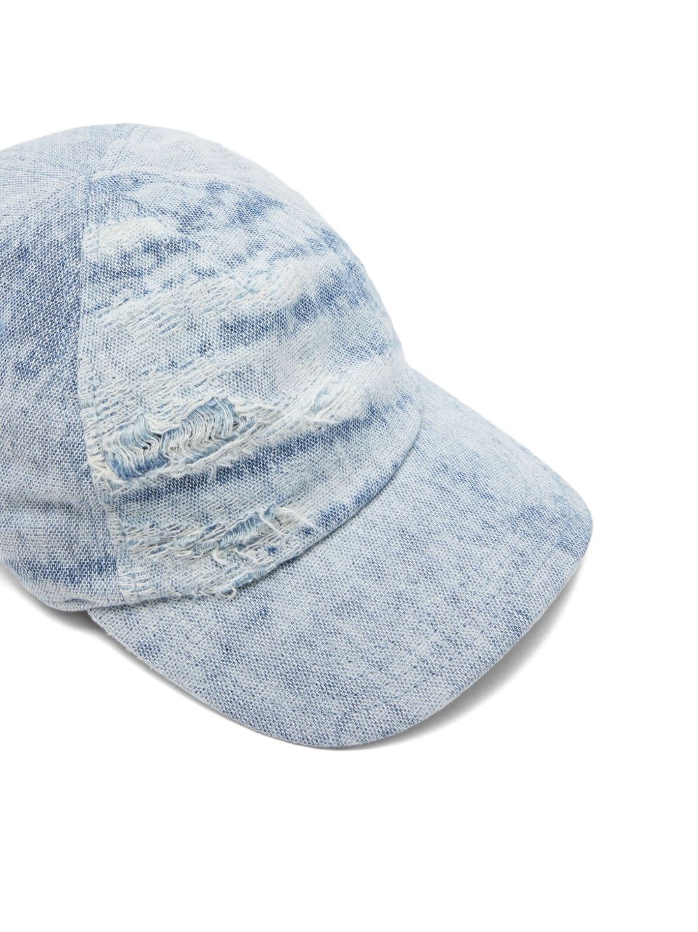distressed-denim baseball cap