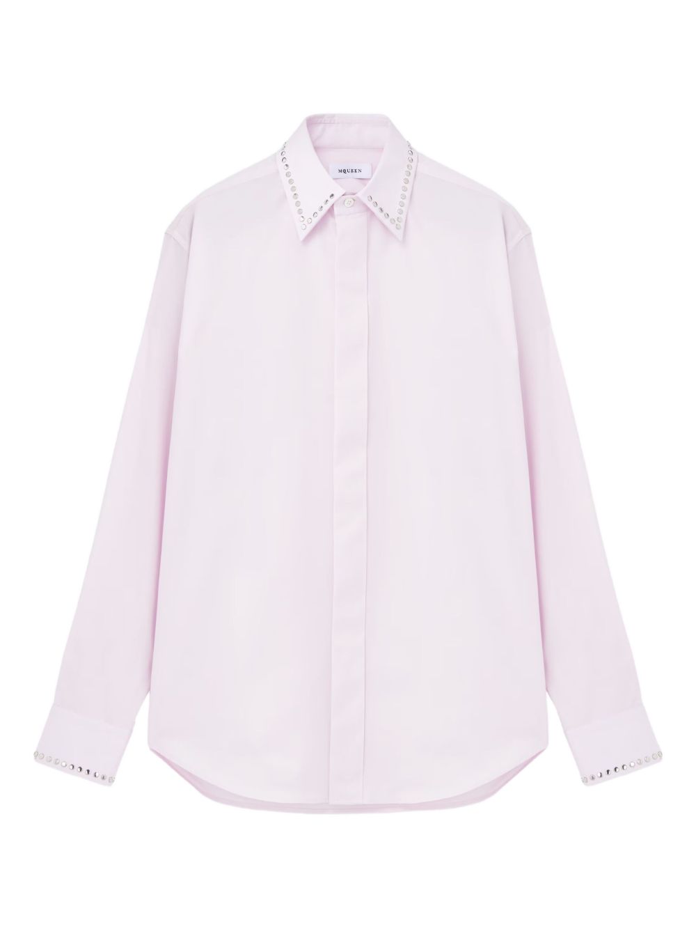 embellished-collar cotton shirt