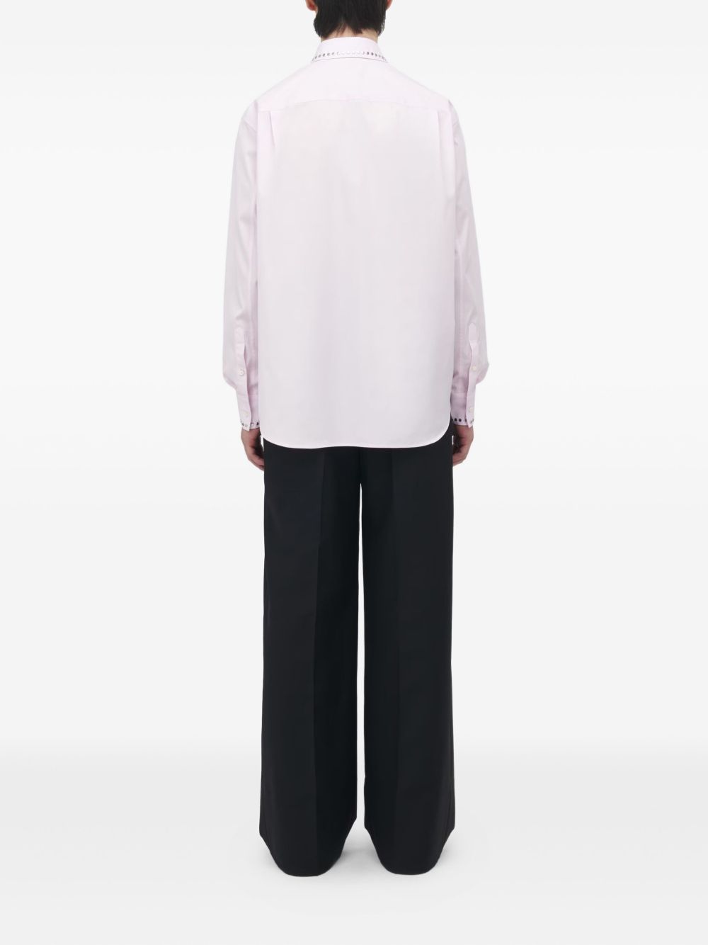 embellished-collar cotton shirt