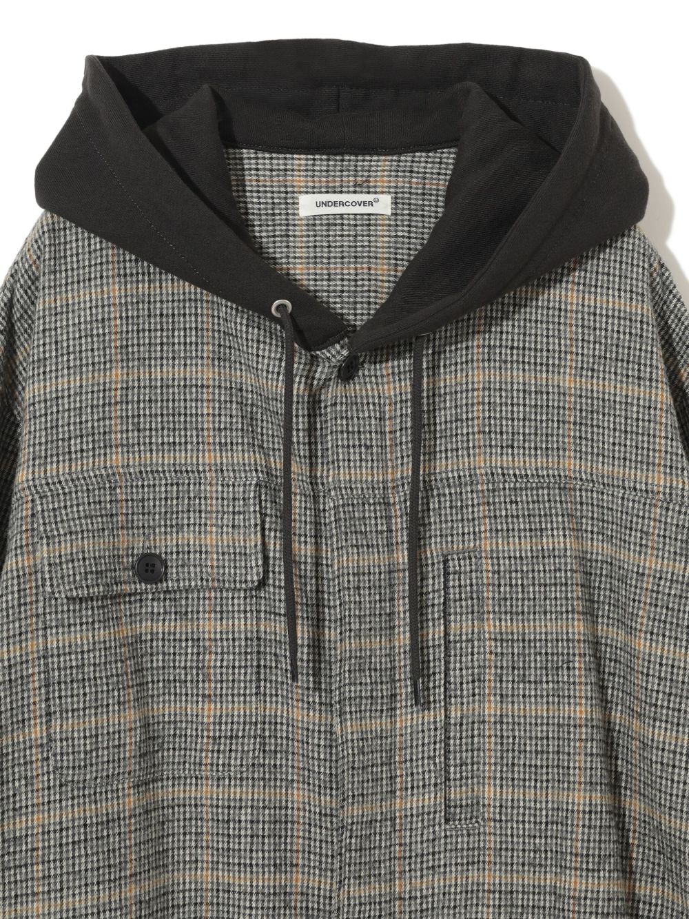 UP2E44071 hooded checked shirt