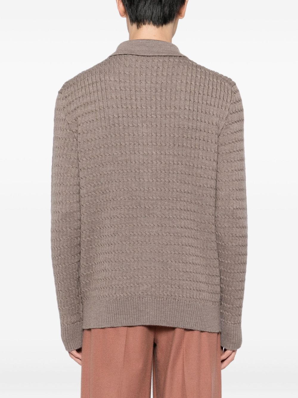 textured wool cardigan