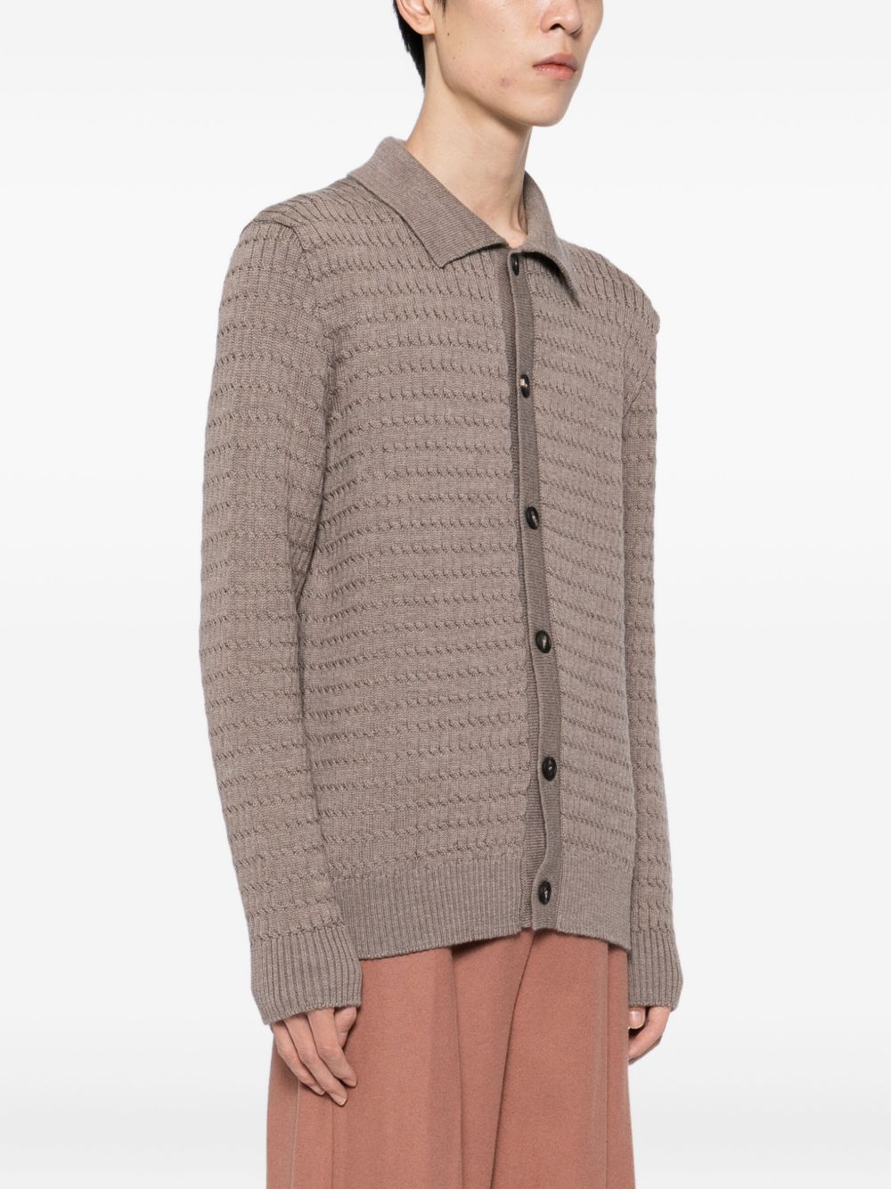 textured wool cardigan