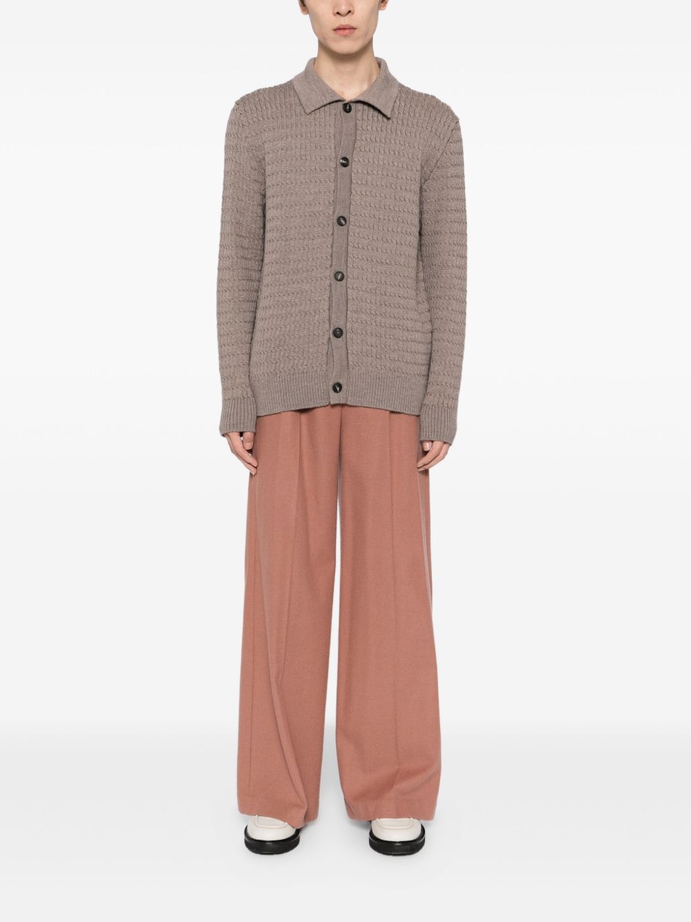 textured wool cardigan