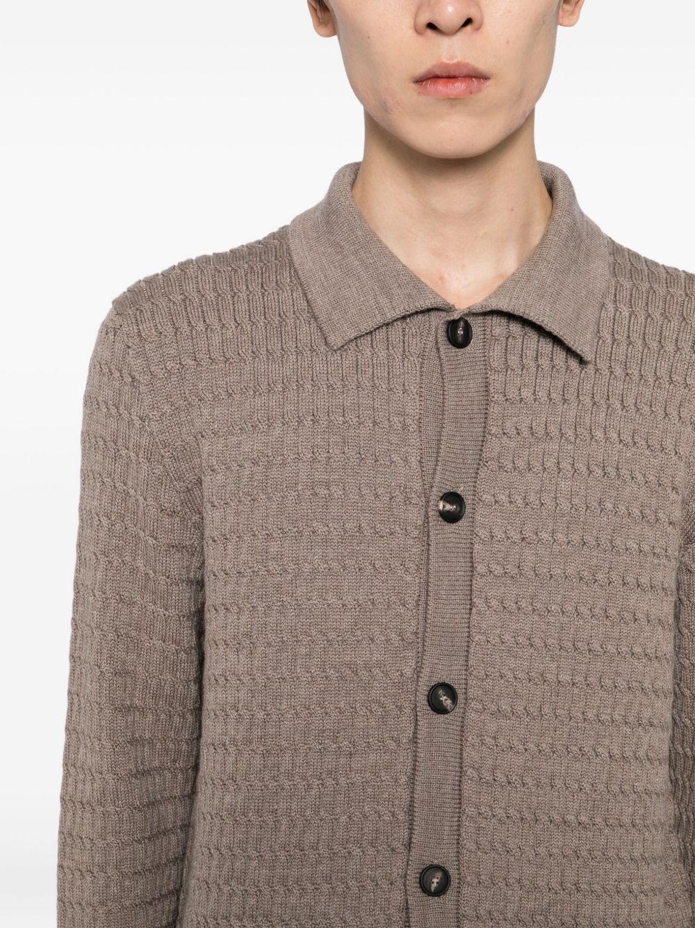 textured wool cardigan