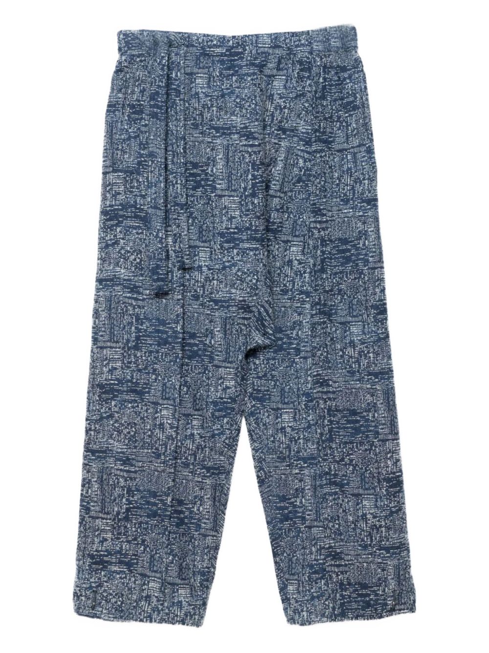 cotton-wool blend textured trousers