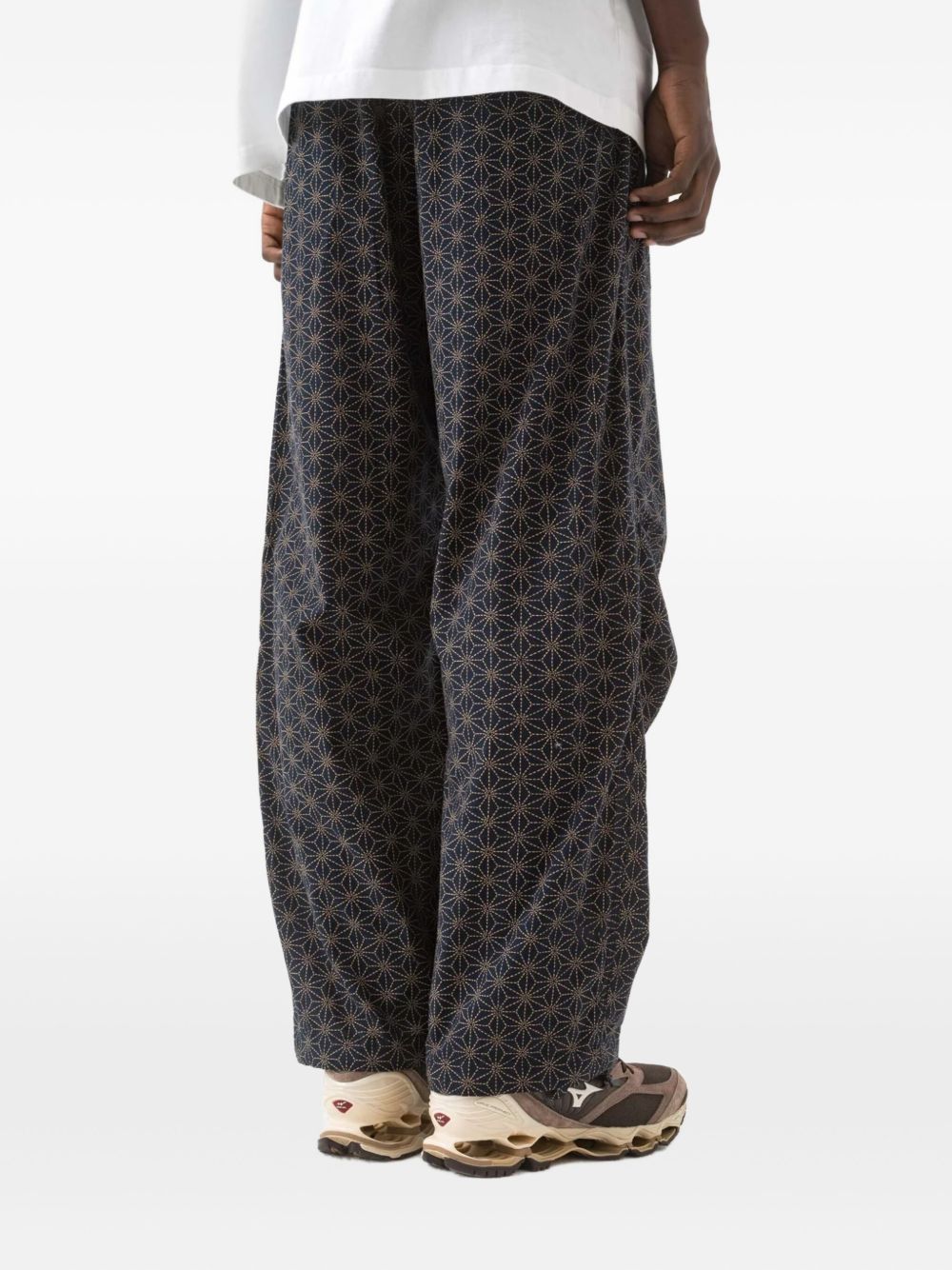 geometric-pattern track pants