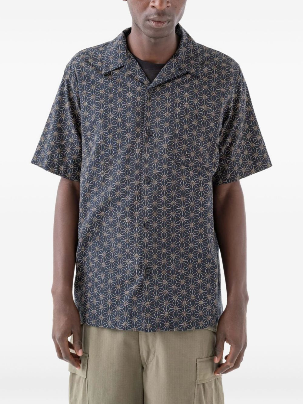 geometric-pattern short-sleeve shirt