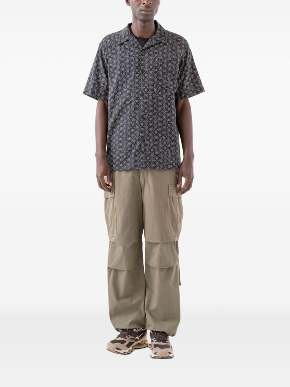 geometric-pattern short-sleeve shirt