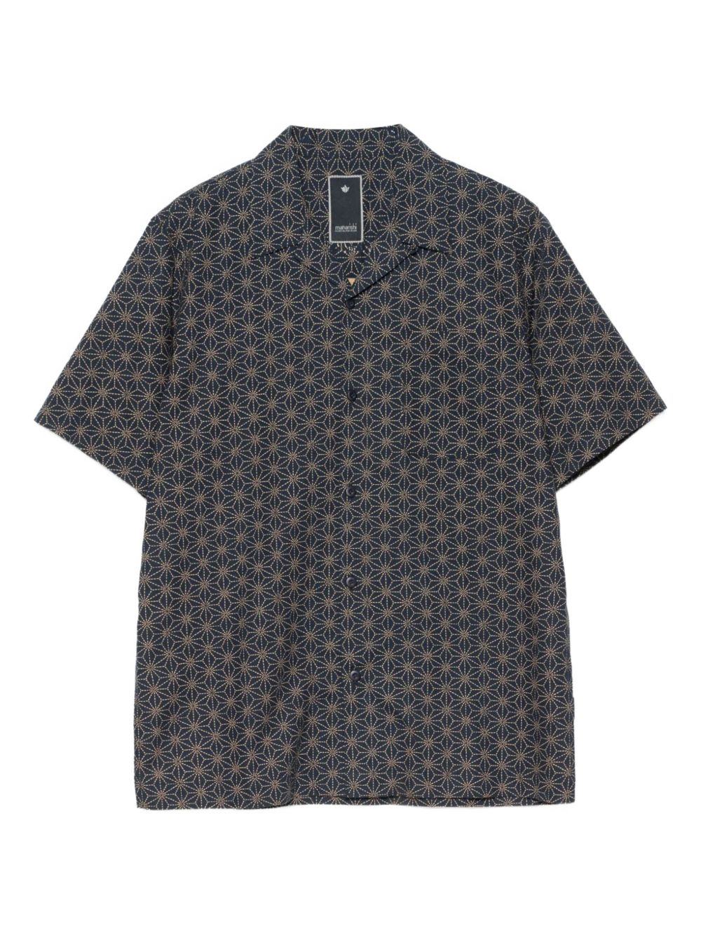 geometric-pattern short-sleeve shirt