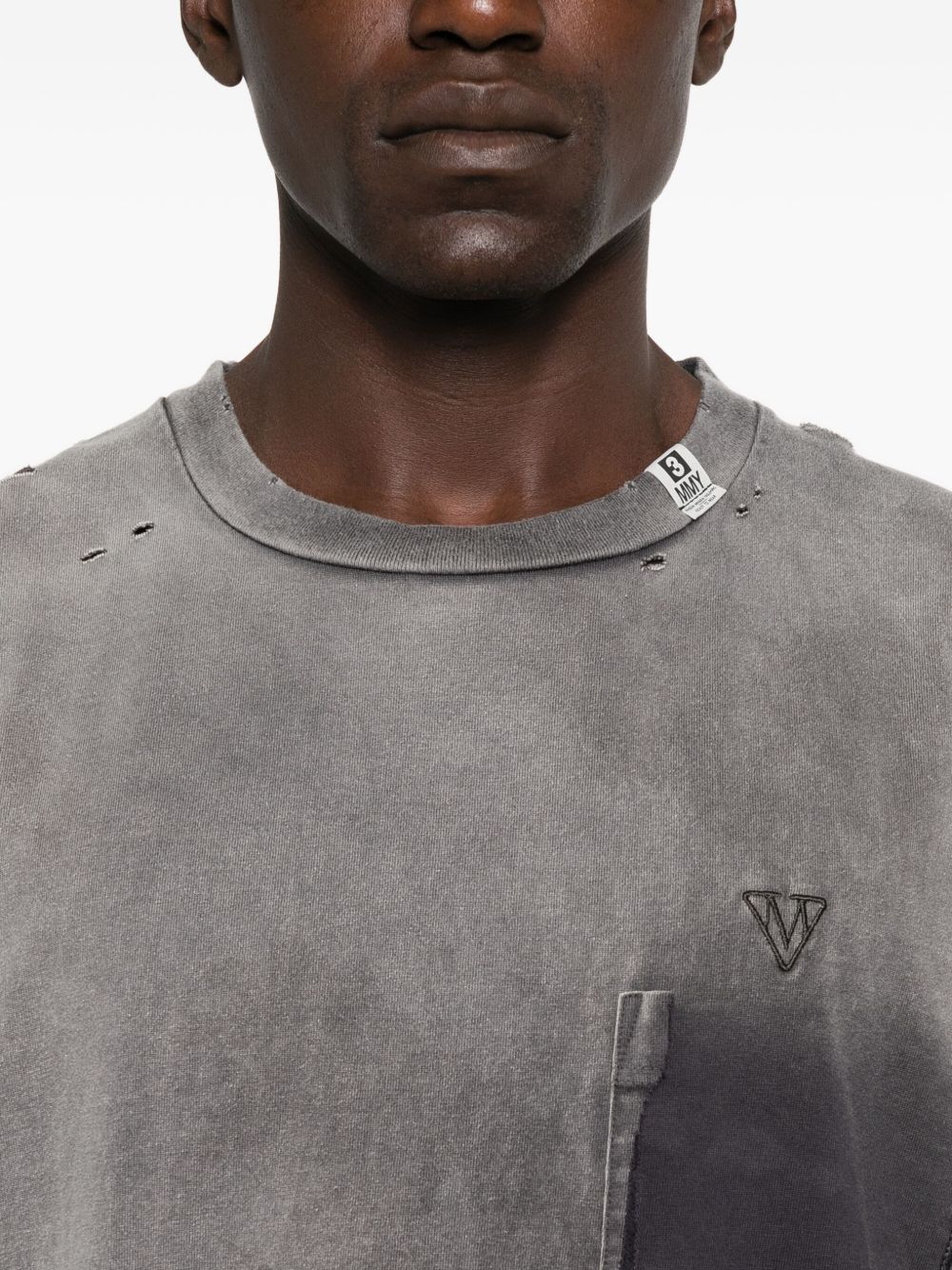 faded-effect  pocket T-shirt