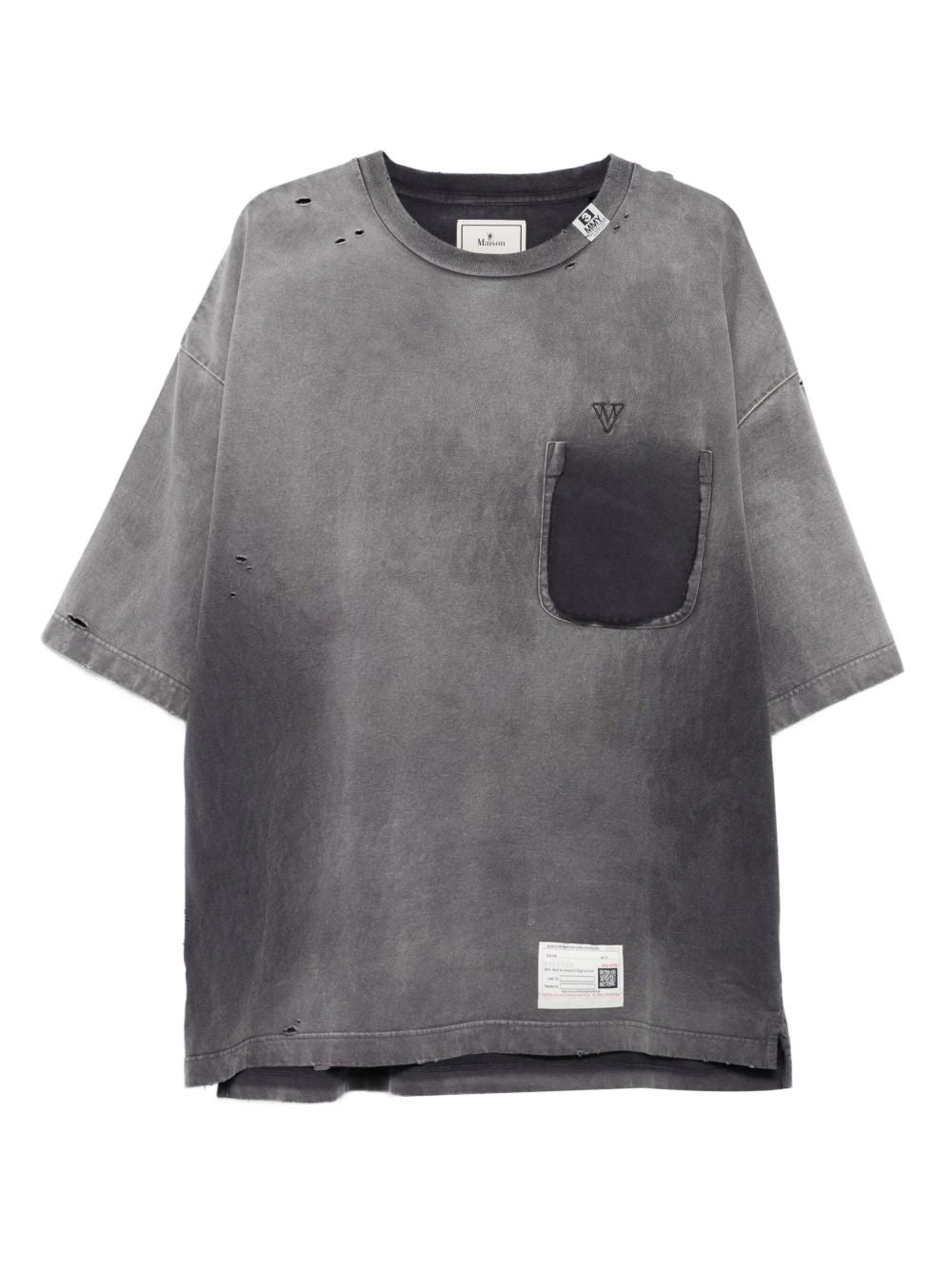 faded-effect  pocket T-shirt