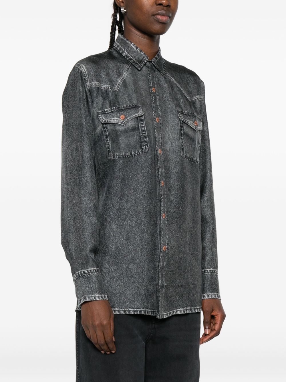 double-pocket silk shirt