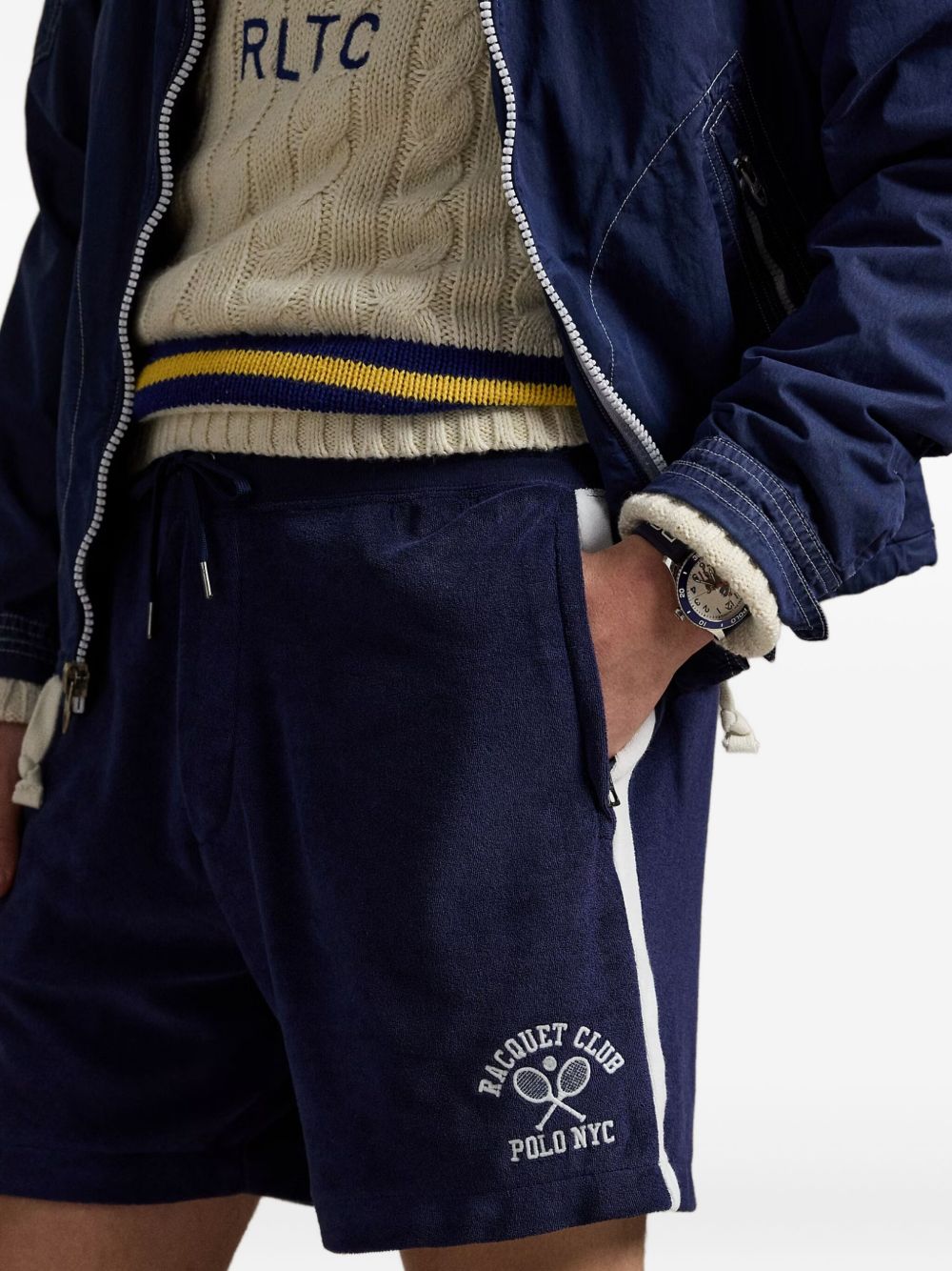 side-stripe embroidered shorts