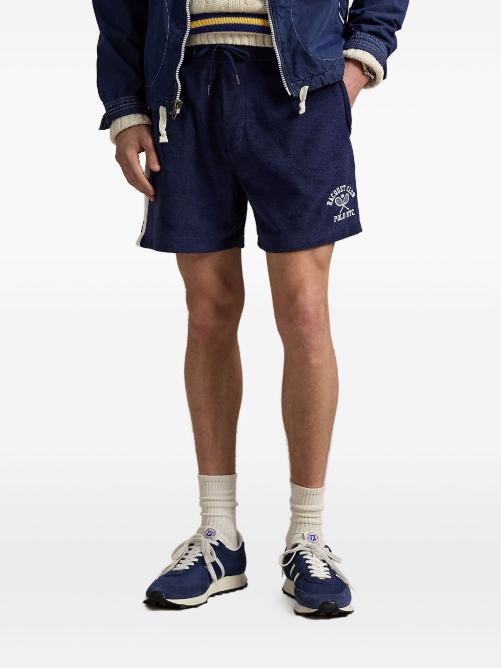 side-stripe embroidered shorts