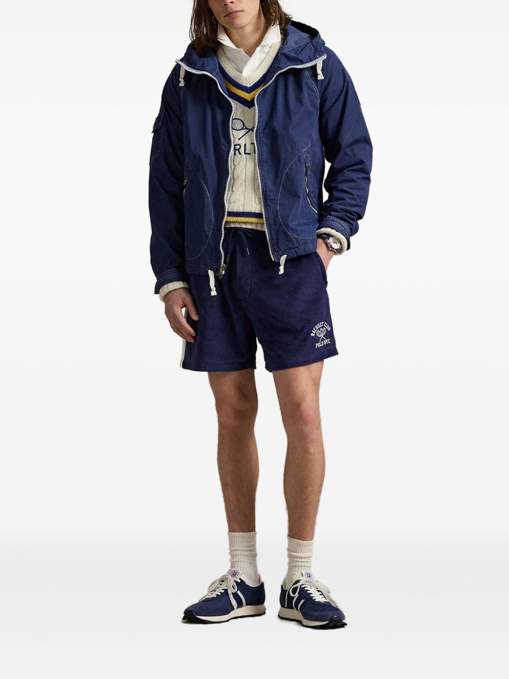 side-stripe embroidered shorts