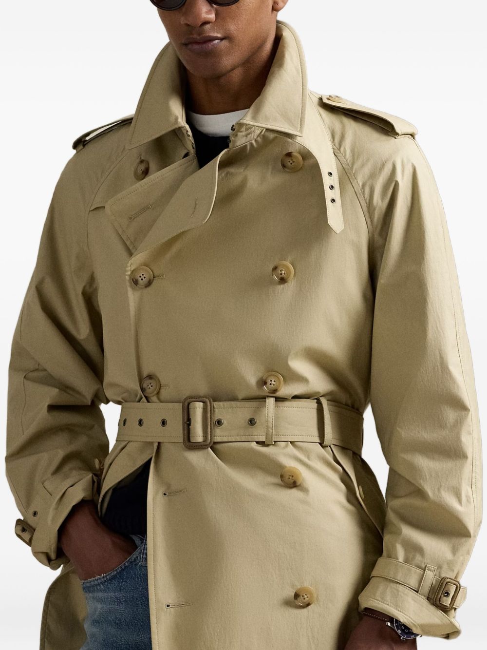 double-breasted trench coat