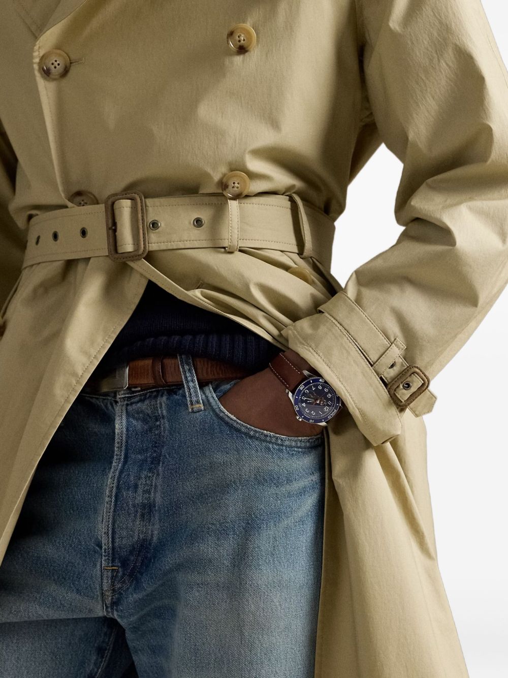 double-breasted trench coat