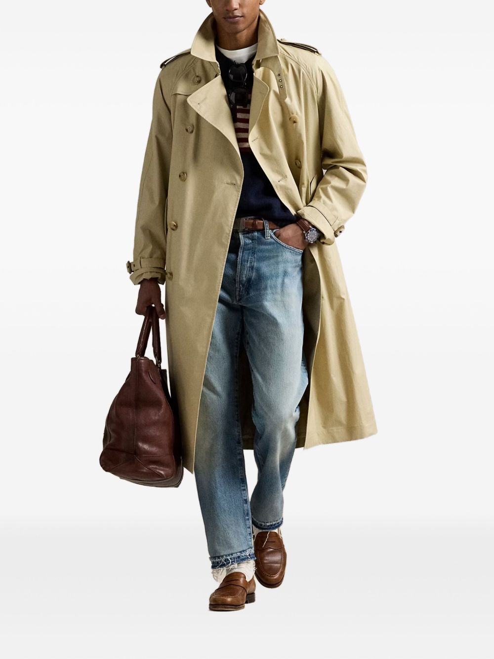 double-breasted trench coat