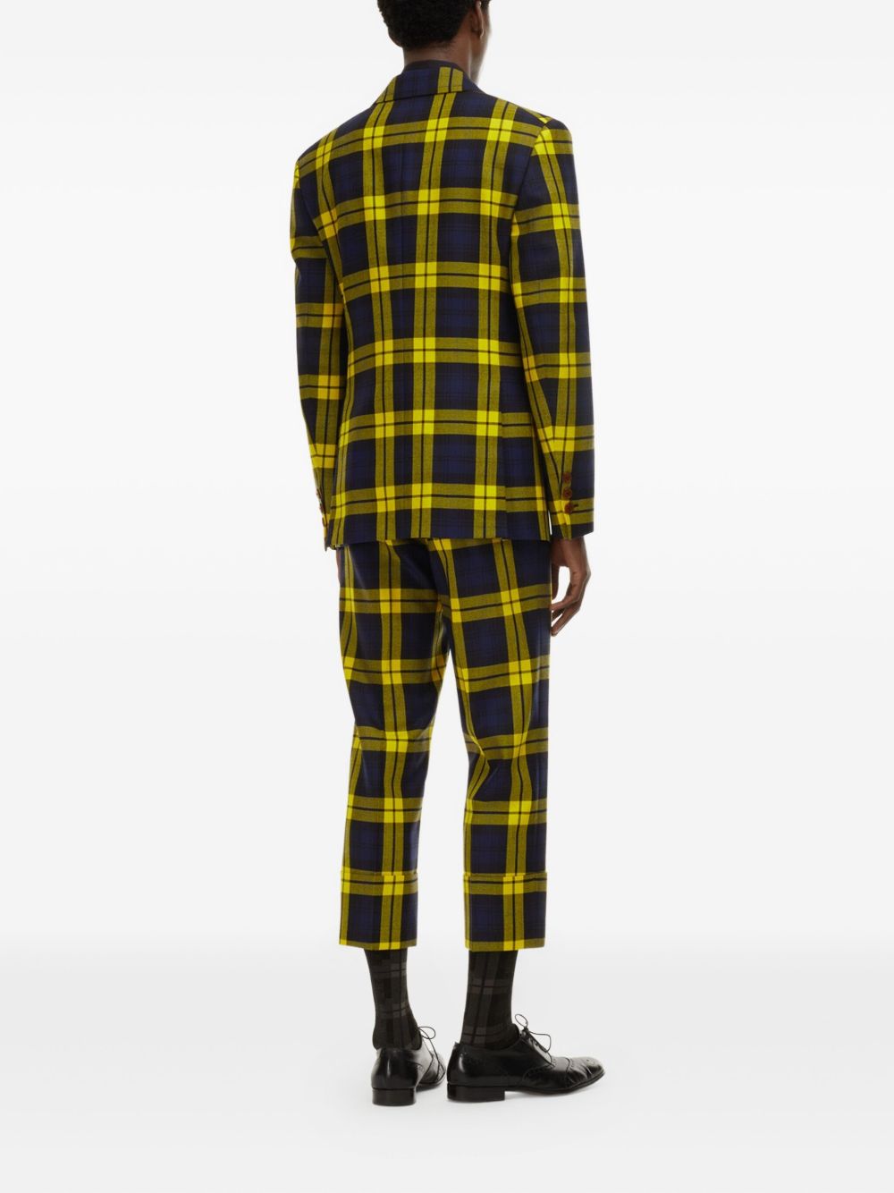 checked wool blazer