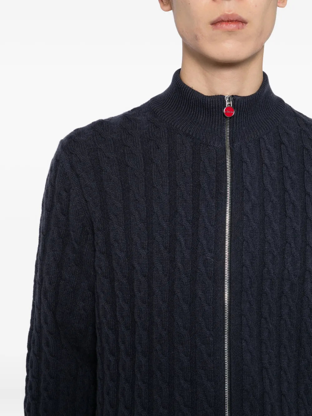 Cable-Knit Zip-Up Cardigan