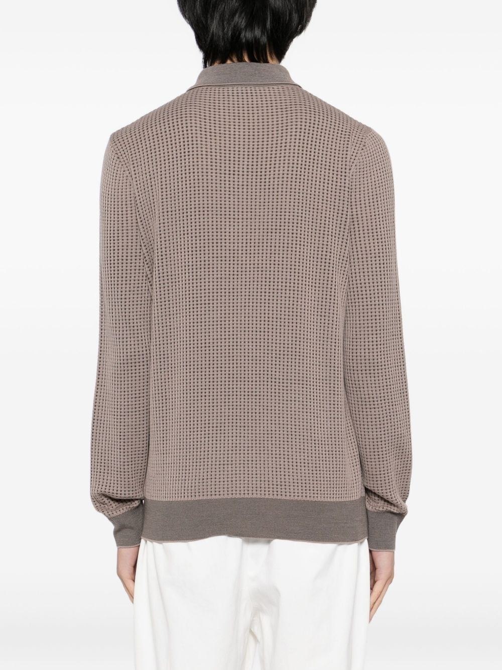 waffle-knit polo shirt