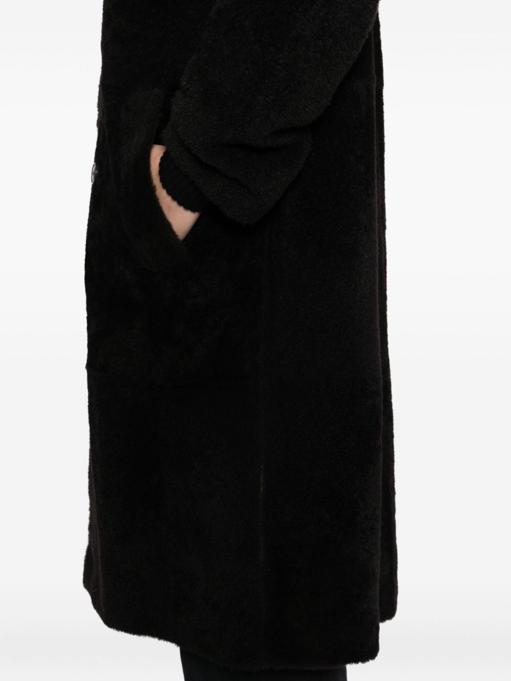 leather double-breasted coat