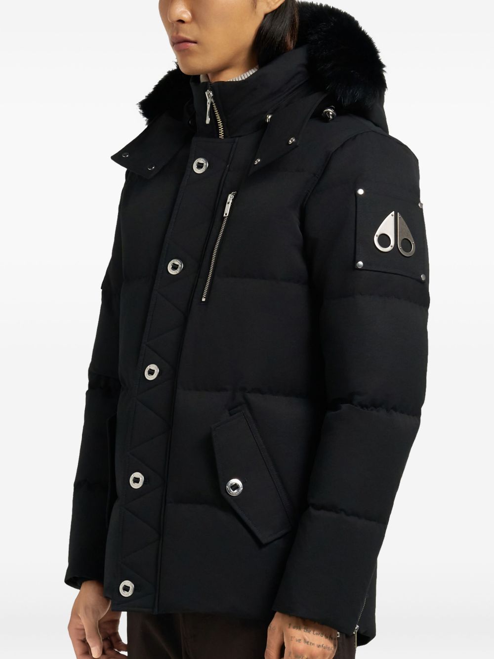 removable-hood quilted coat