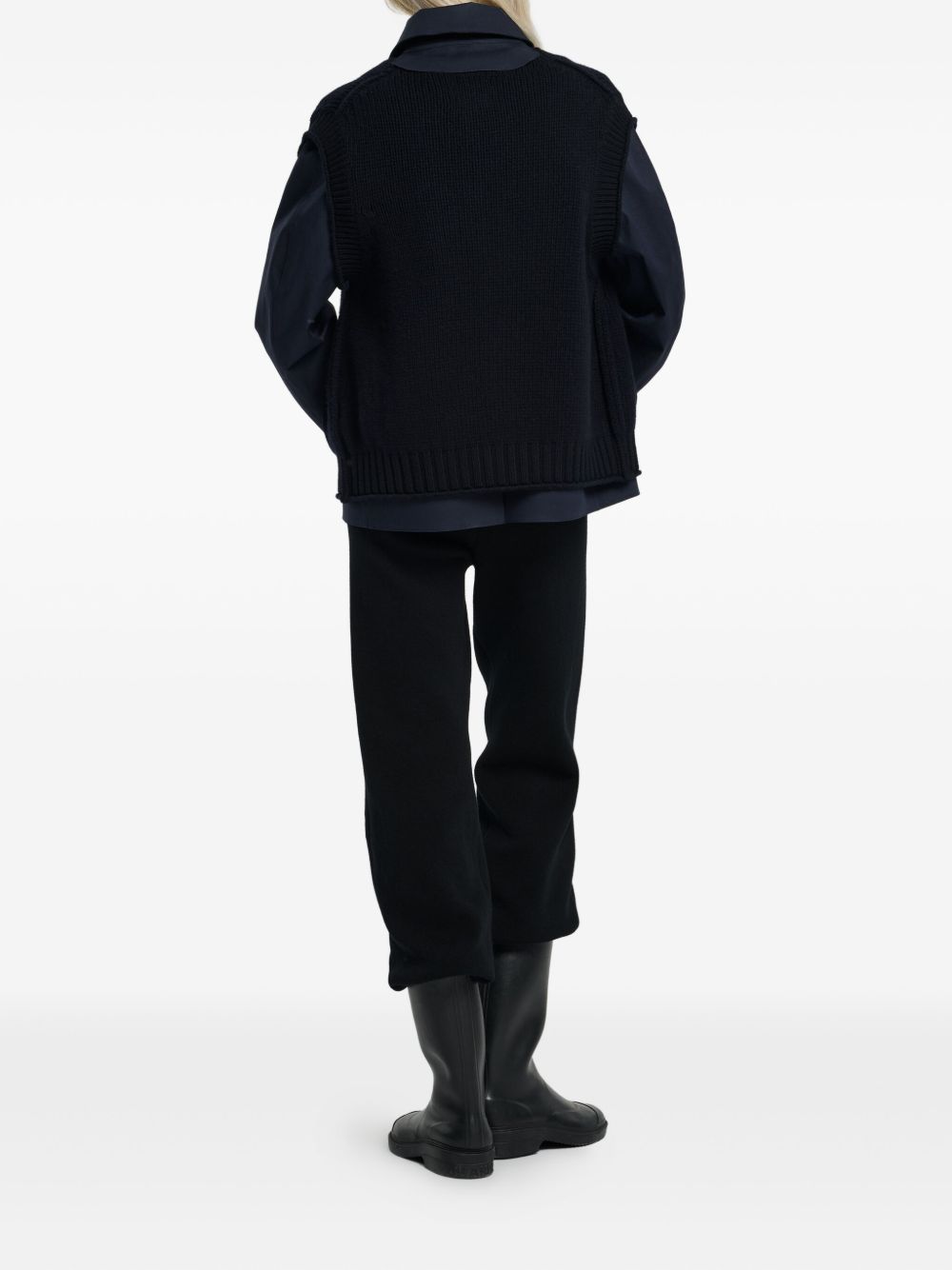 cashmere-paneled cotton raincoat