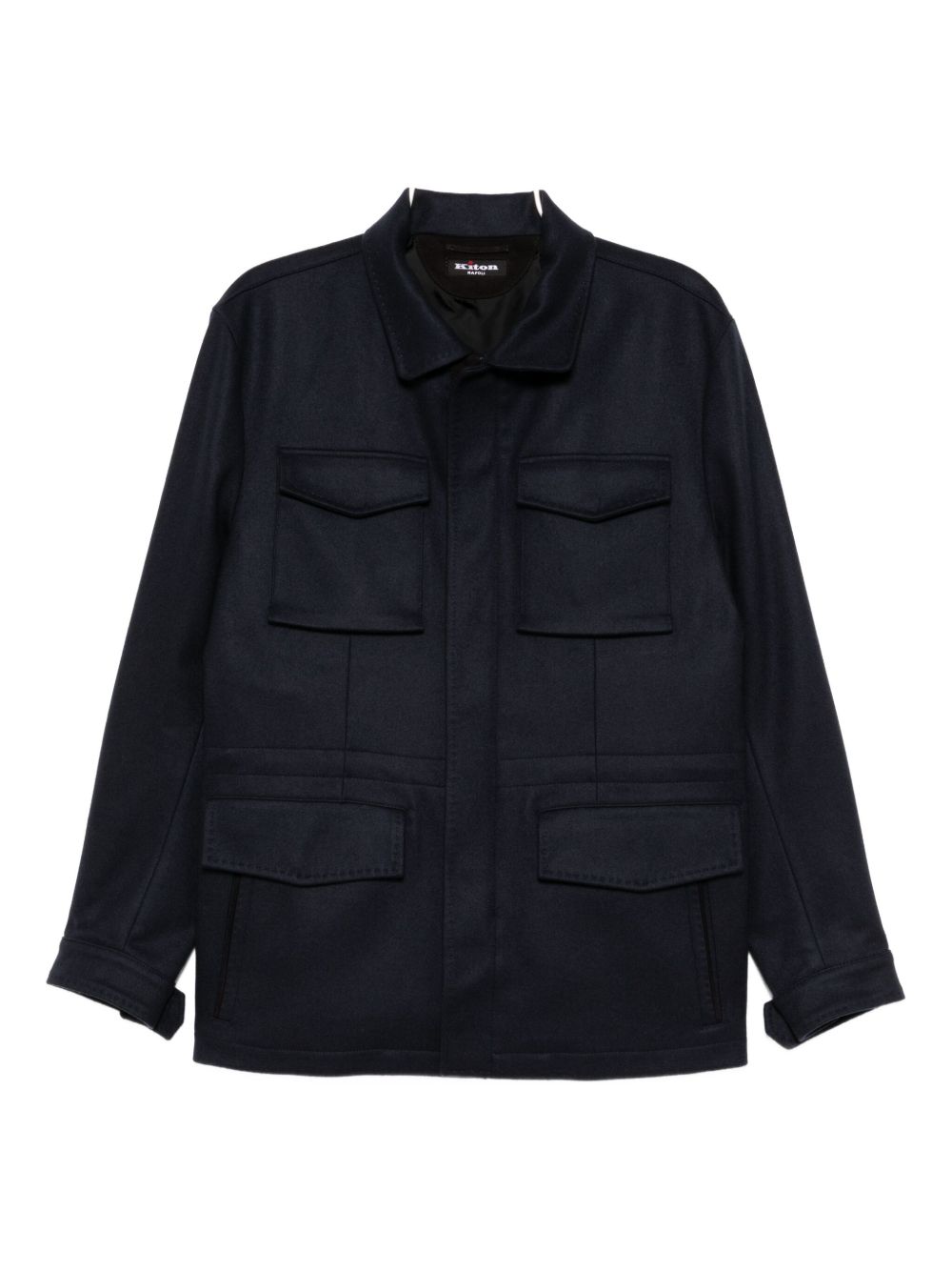 flap-pocket cashmere jacket
