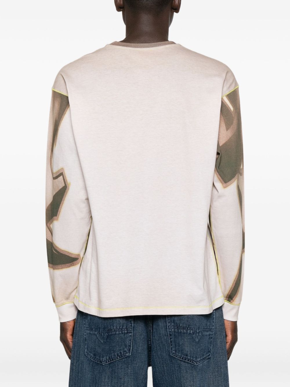 abstract-print long-sleeve T-shirt