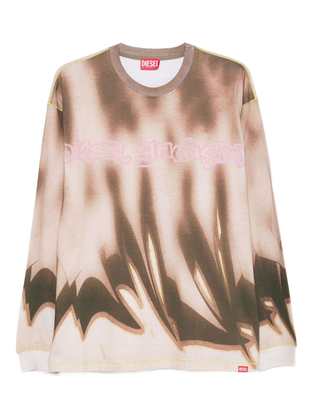 abstract-print long-sleeve T-shirt