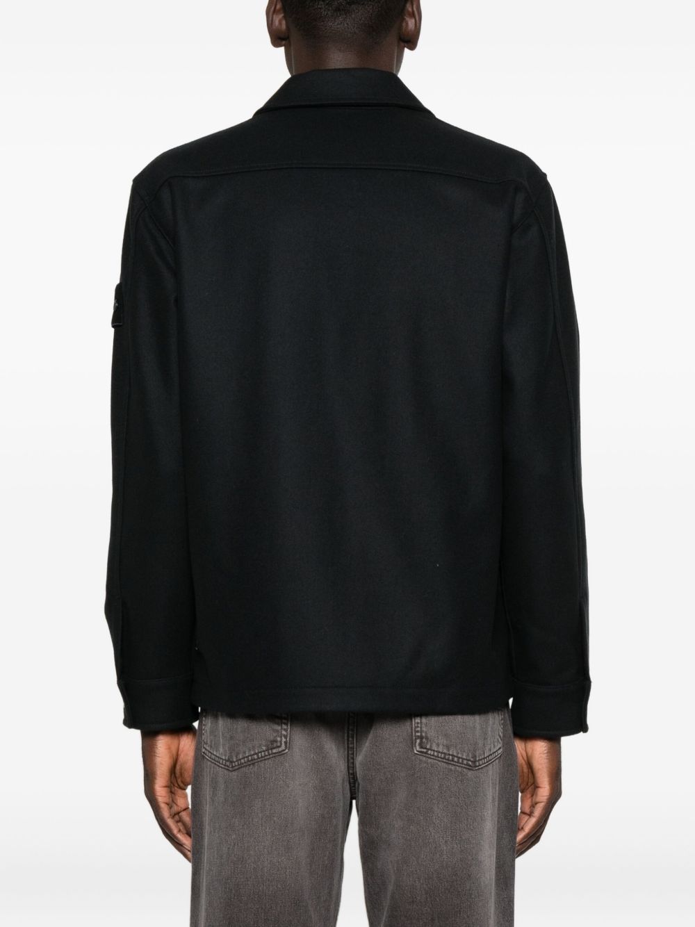 patch-pocket wool shirt