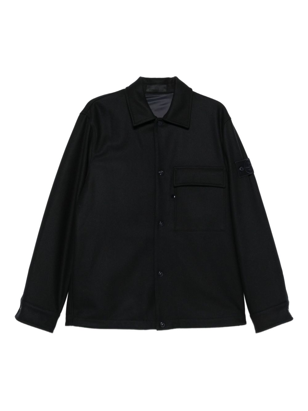 patch-pocket wool shirt