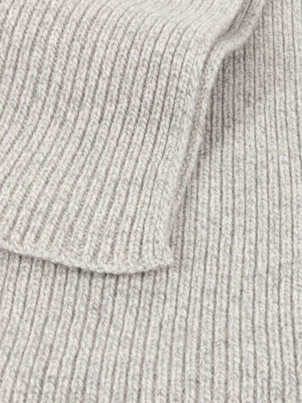 ribbed merino wool-cashmere blend scarf