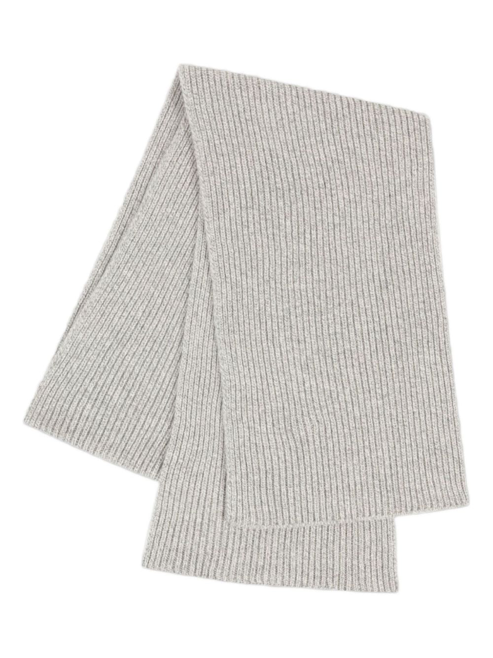 ribbed merino wool-cashmere blend scarf