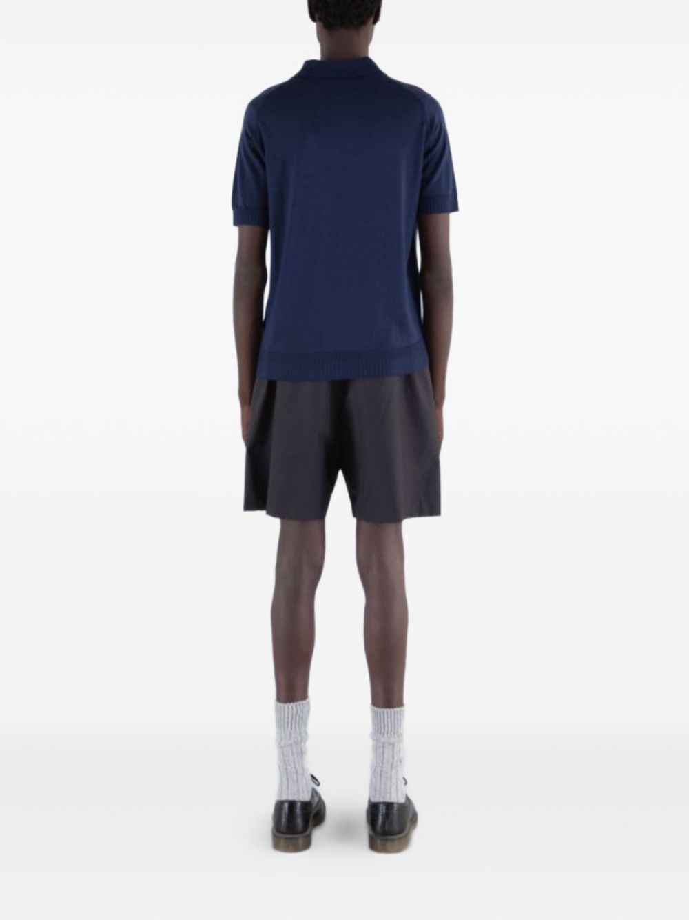 short-sleeved merino-wool polo shirt