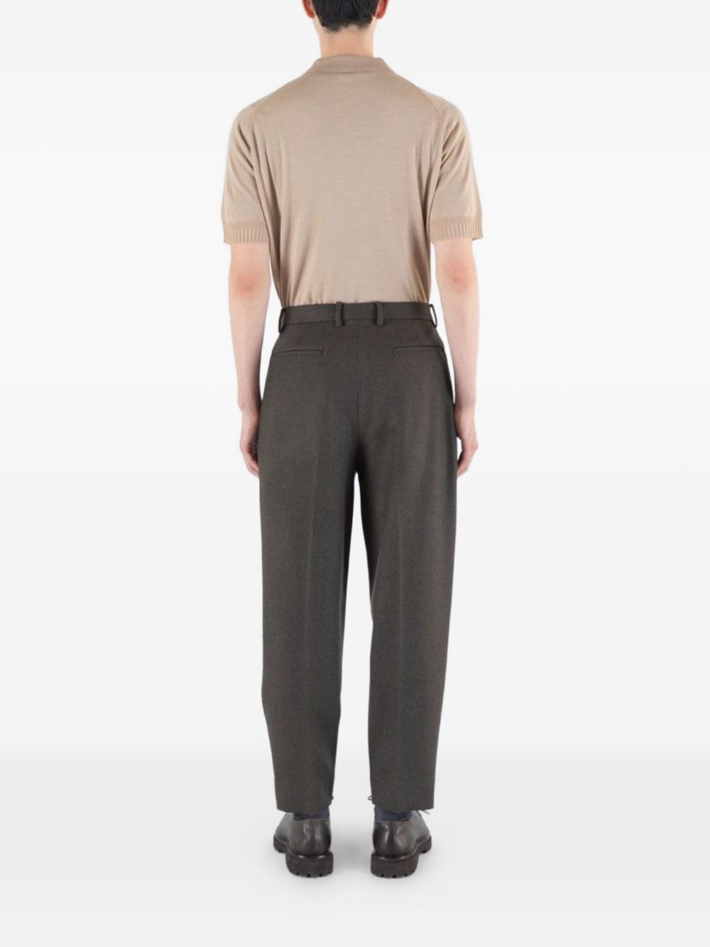 short-sleeved merino-wool polo shirt