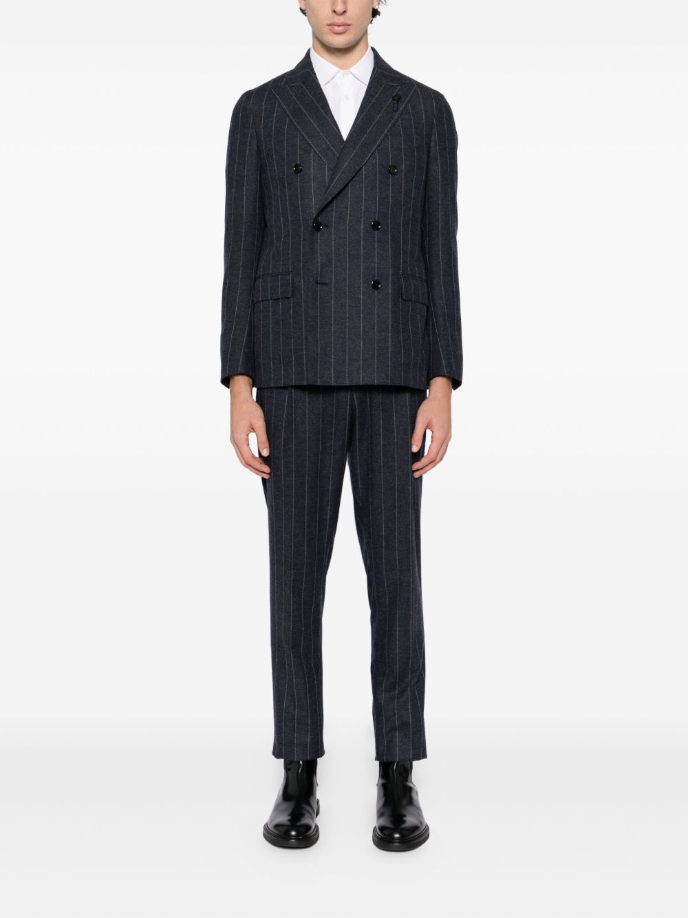 striped double-breasted suit