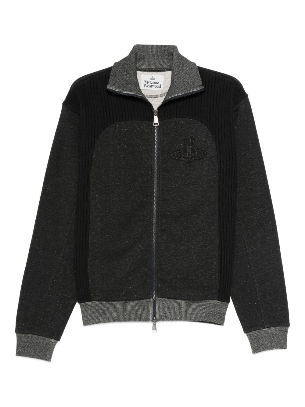 embroidered-orb zip-fastening sweatshirt