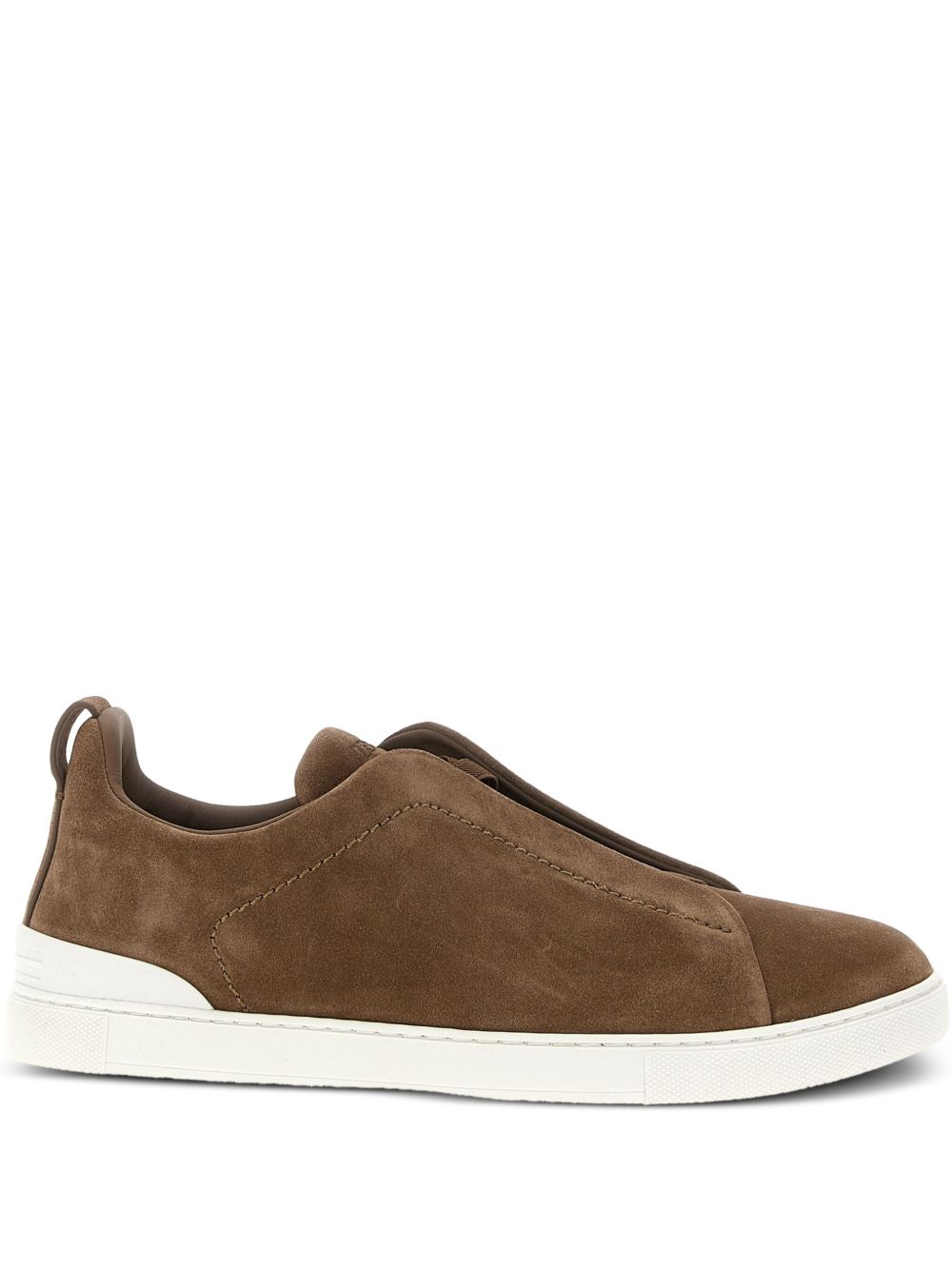 triple-stitch suede sneakers
