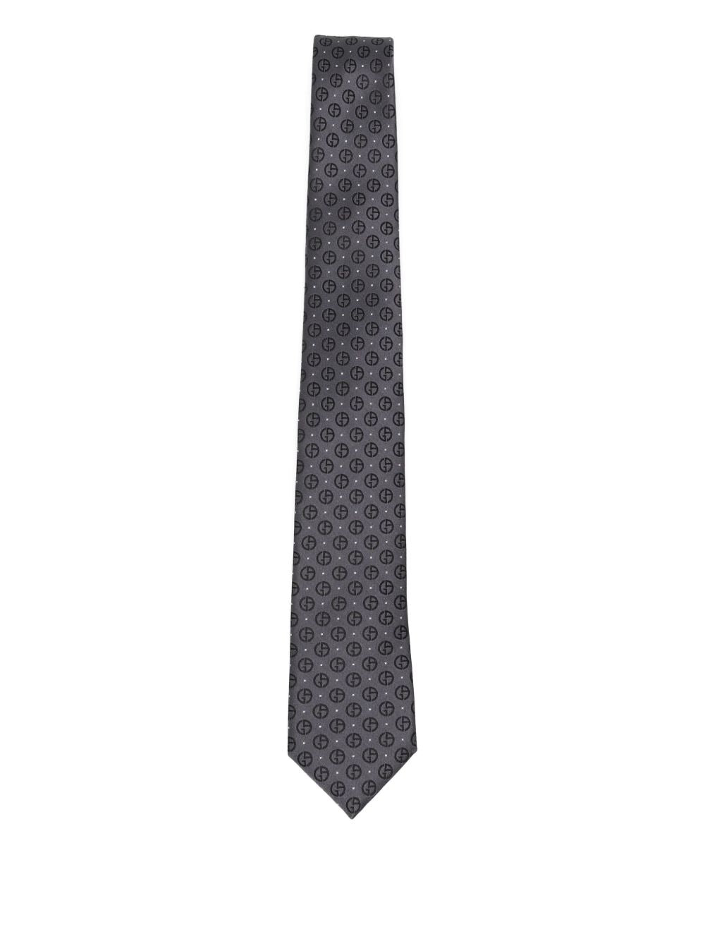 monogram silk tie