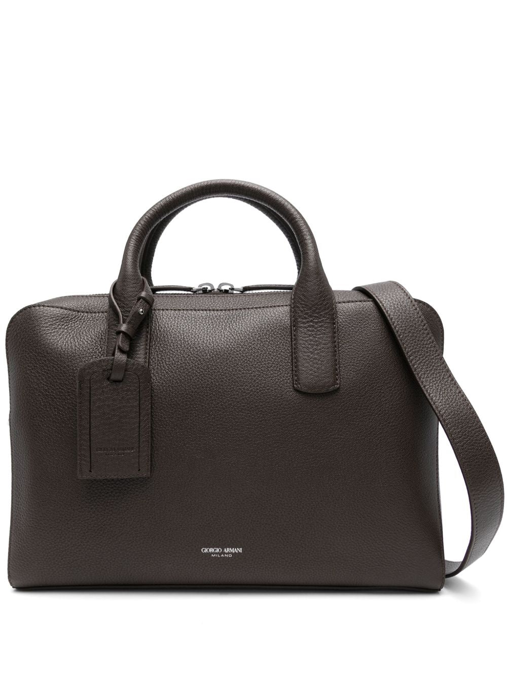 leather top-handle briefcase
