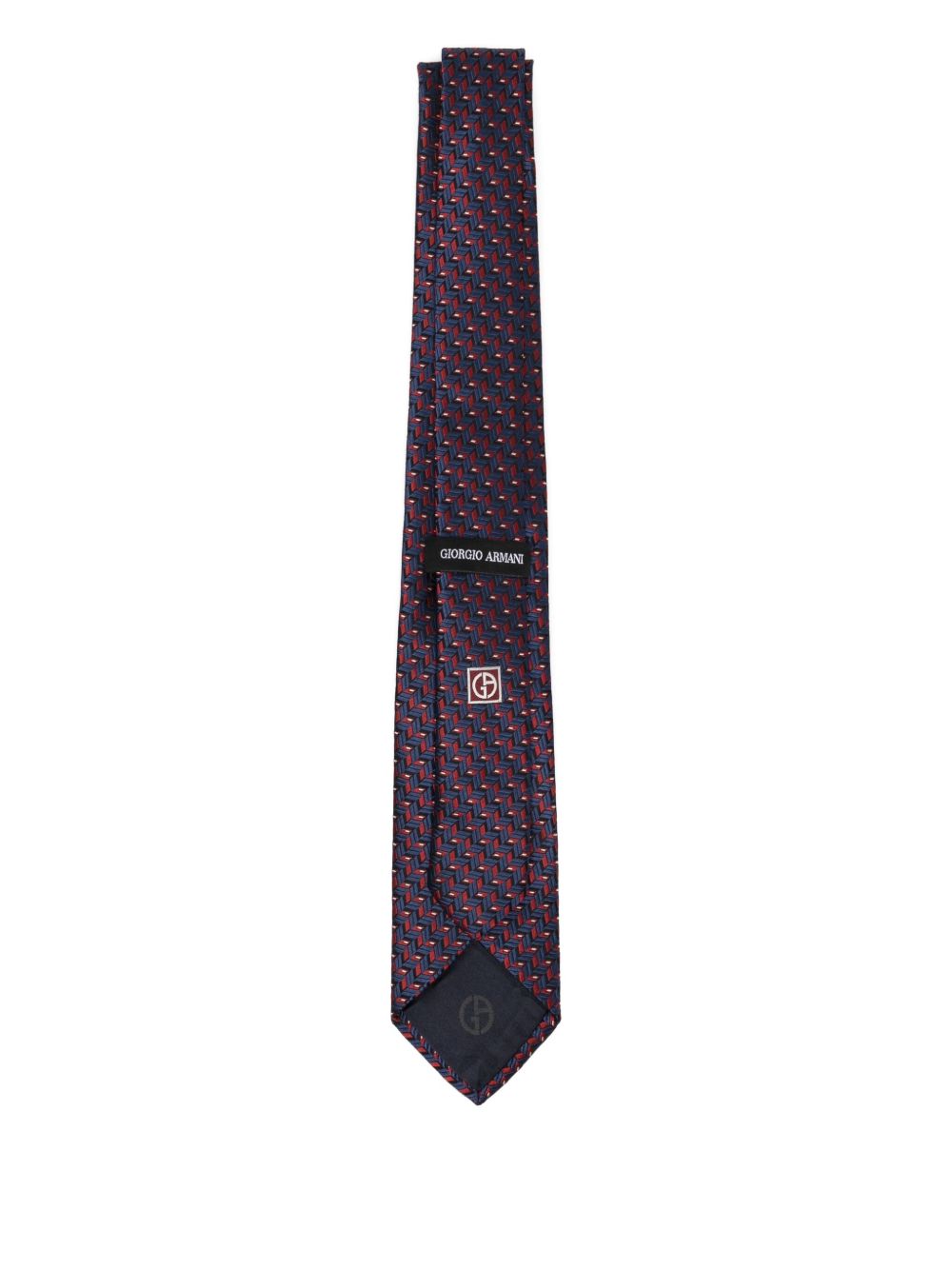 geometric-print silk tie