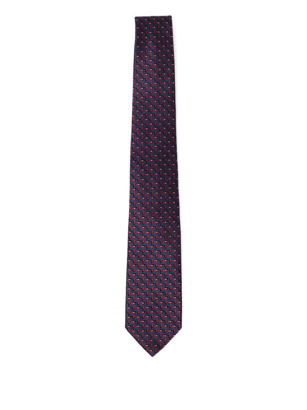 geometric-print silk tie
