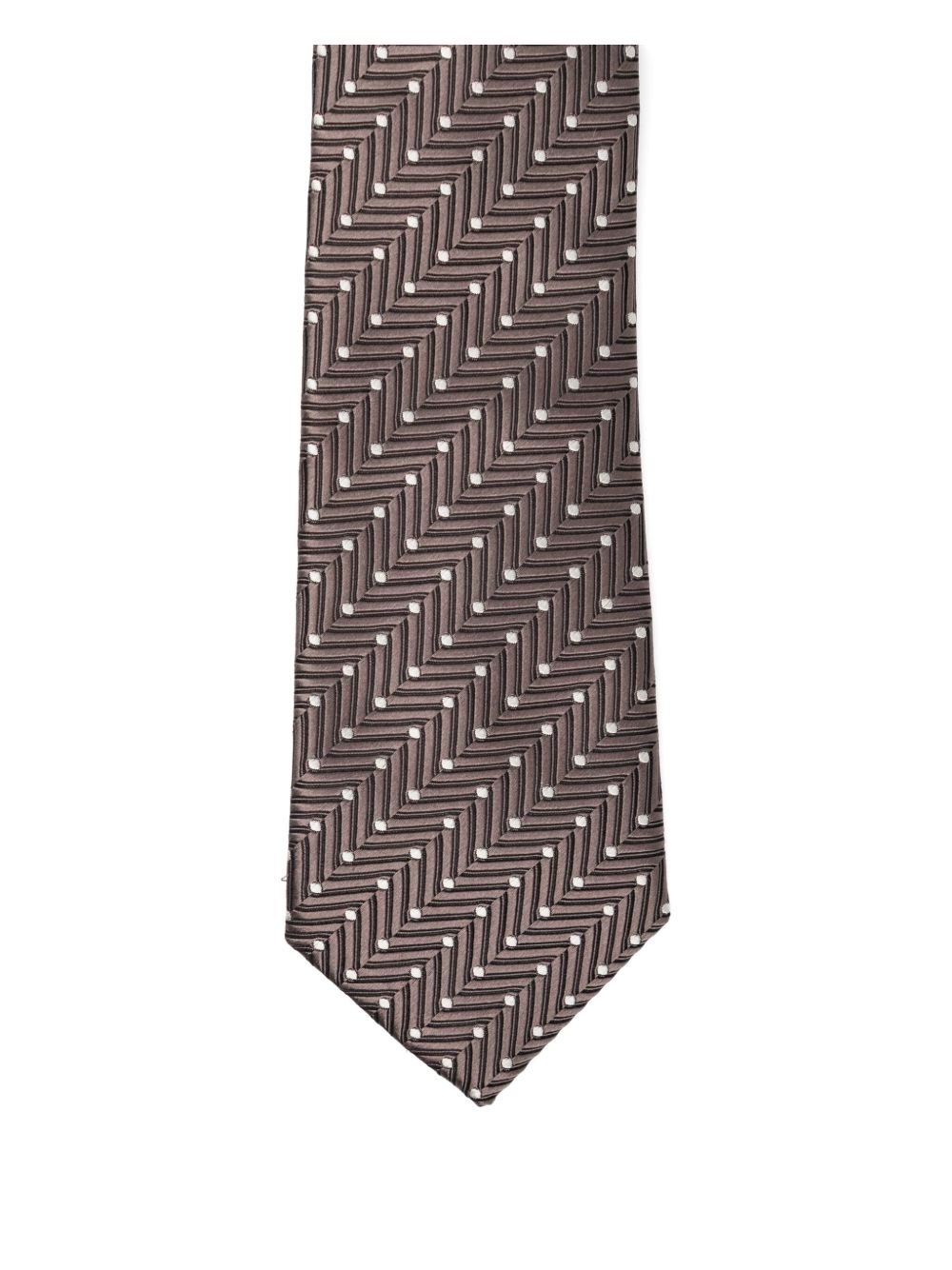 geometric-print silk tie