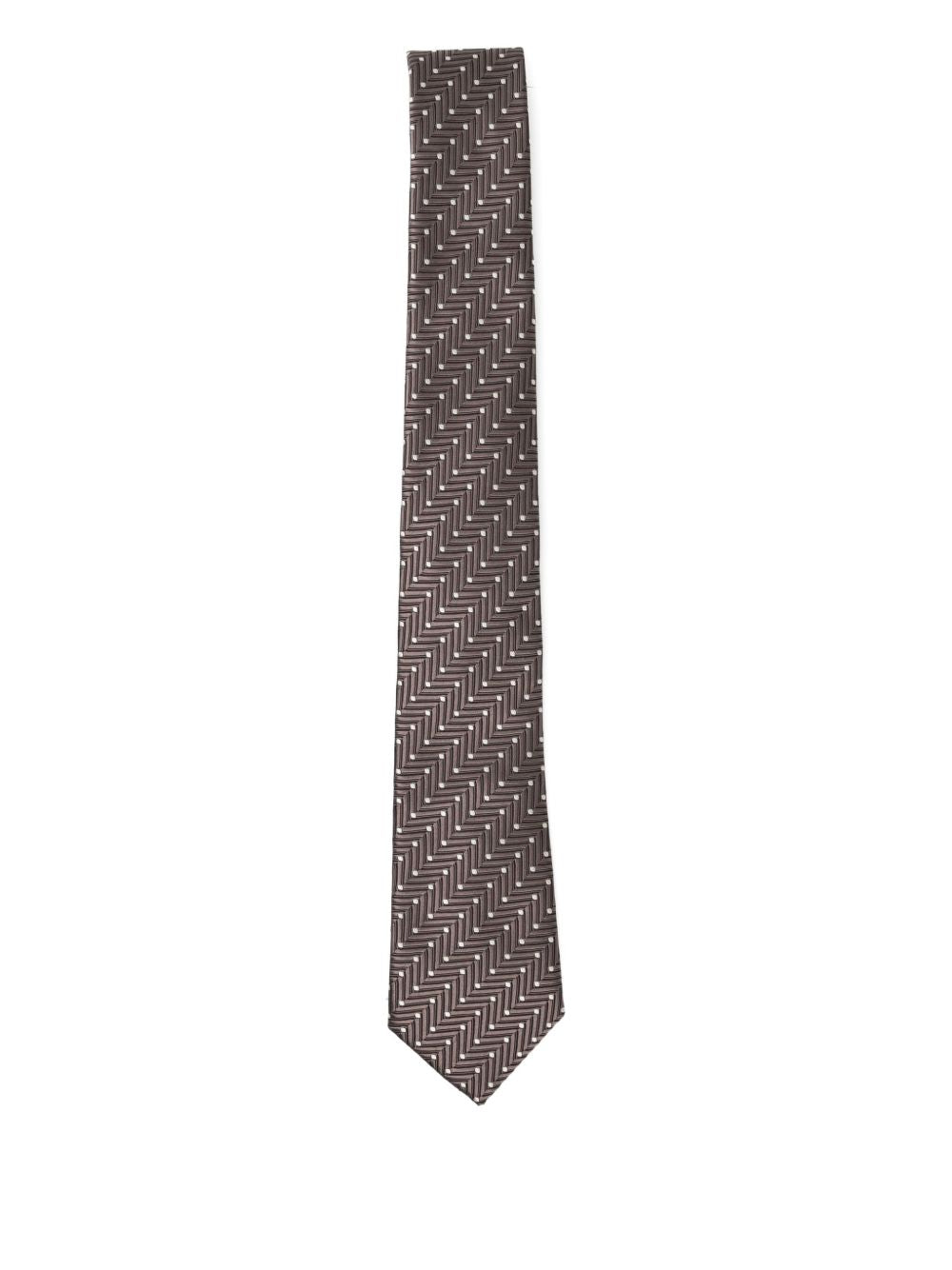 geometric-print silk tie