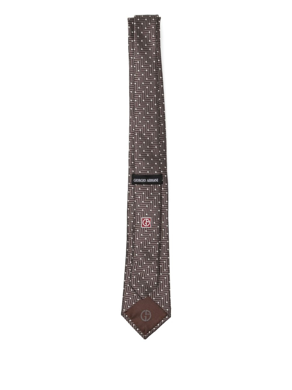 geometric-print silk tie