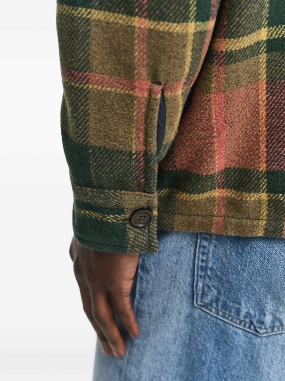 checked wool-blend shirt jacket